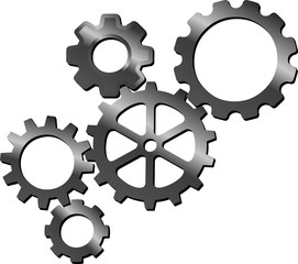 Gears grey vector illustration isolated