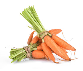 baby carrots isolated on white background