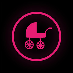 Neon Button rund - Kinderwagen
