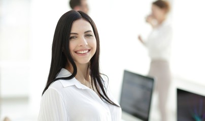 Fototapeta premium perspective successful young woman in the office