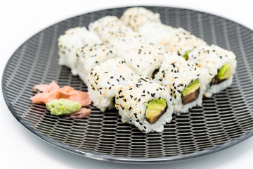 Japanese food Sushi Roll Maki of Salmon and avocado