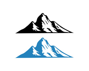 Black and Blue Mountain Illustration Logo Symbol