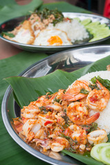 fried rice with basil and shrimp
