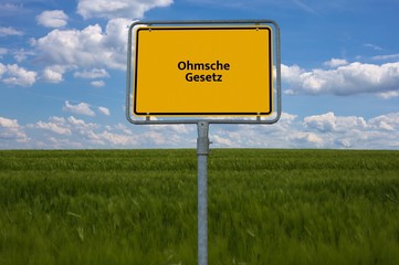 Ohmsche Gesetz - Bilder mit Wörtern aus dem Bereich Elektrotechnik, Wort, Bild, Illustration