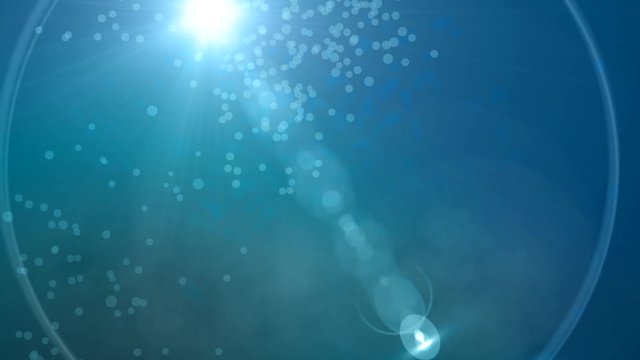 abstraction video with sun light and flare,can be used for intros on TV, for the Internet.blue background