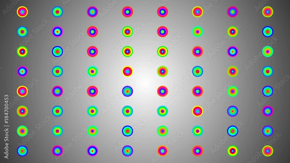 Poster flashing multi-colored static points. seamless loop.