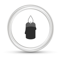 Weißer Button - Kerze