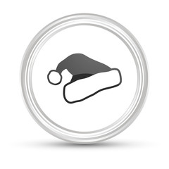 Weißer Button - Santa Claus Mütze