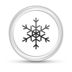 Weißer Button - Schneeflocke - Christbaumschmuck