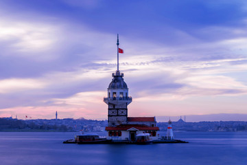 golden clocks and a girl tower.maiden's tower