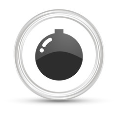 Weißer Button - Weihnachtskugel - Weihnachten