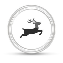Weißer Button - Rudolph springt