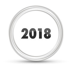 Weißer Button - 2018 - Frohes Neues