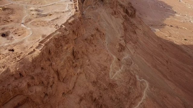 Masada - Aerial footage of the ancient fortification in the Southern District of Israel