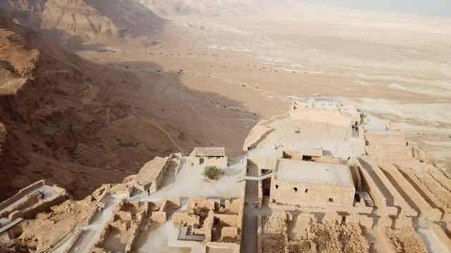 Masada - Aerial footage of the ancient fortification in the Southern District of Israel