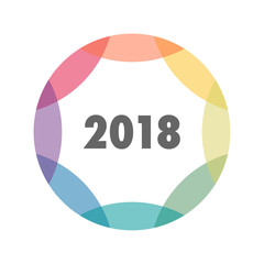 farbiges Icon - 2018 - Jahresbeginn