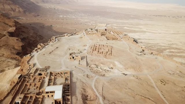 Masada - Aerial footage of the ancient fortification in the Southern District of Israel