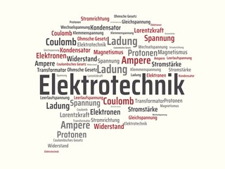 Elektrotechnik - Bilder mit Wörtern aus dem Bereich Elektrotechnik, Wort, Bild, Illustration