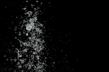 water splash isolated on black