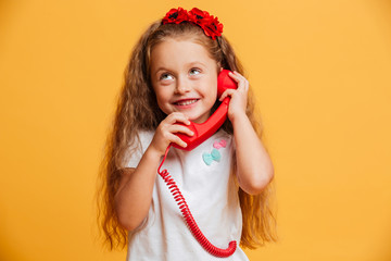 Happy pretty girl standing isolated