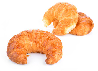 fresh croissant on white background