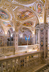 Fototapeta na wymiar The colorful Crypt in the Duomo of Salerno, Campania, Italy.