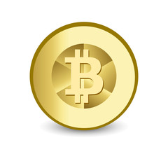 Bitcoin. Physical bit coin. Digital currency. Cryptocurrency.