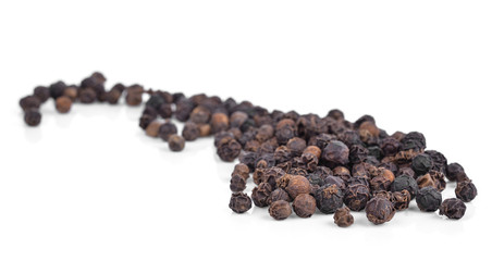 Black pepper isolated on white background