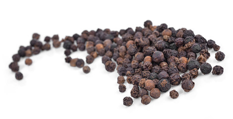 Black pepper isolated on white background