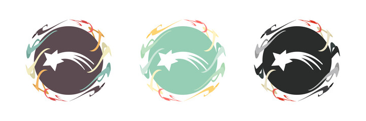 Saturn Buttons - Sternschnuppe - Weihnachten