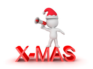 3D Character announcing X-MAS