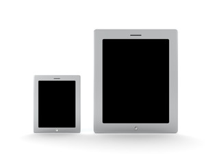 3D illustration of different sized tablet smartphone devices