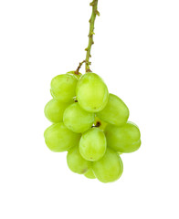 Green grapes on white background