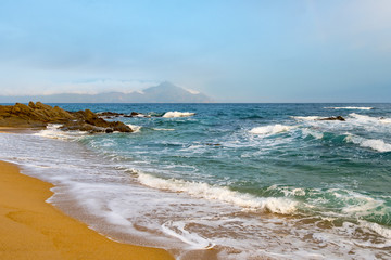 Amazing Aegean Sea in the evening time