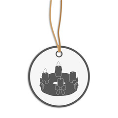 grauer Anhänger - Kranz - Zweiter Advent