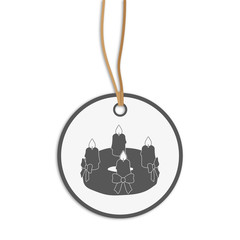 grauer Anhänger - Kranz - Vierter Advent