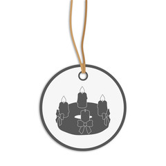 grauer Anhänger - Adventskranz - Dritter Advent