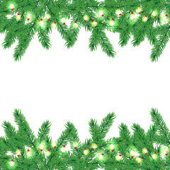 Christmas tree border with garland