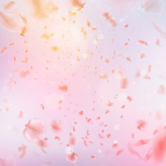 Sakura flying downwind petals on wind. EPS 10 vector