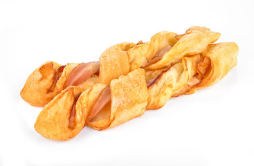 Baked Cheese Bread isolated on the white background.