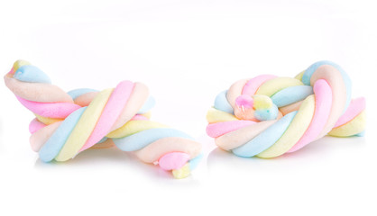  marshmallows isolated on white background