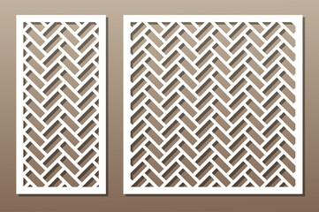Set geometric ornament template. card for laser cutting. decorative design element. circular pattern. Vector illustration.
