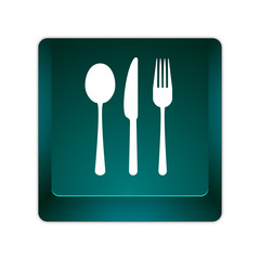 grüne 3D Taste - Besteck - Restaurant