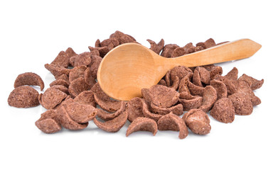 Chocolate cereal isolated on a white background