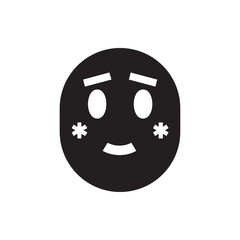 shy emoji icon illustration