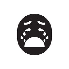 crying emoji icon illustration