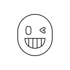 wink emoticon icon illustration