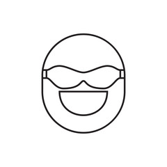 emoticon in sun glasses icon illustration