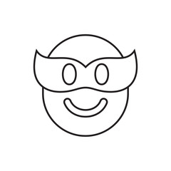 emoji in mask icon illustration