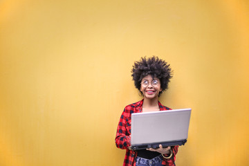 Smart girl working on a project